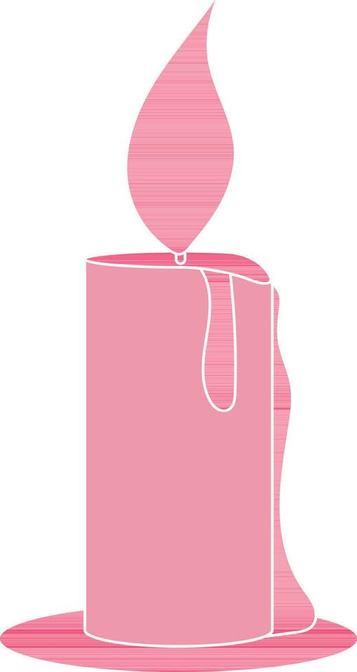 Candle Icon In Pink Color. vector