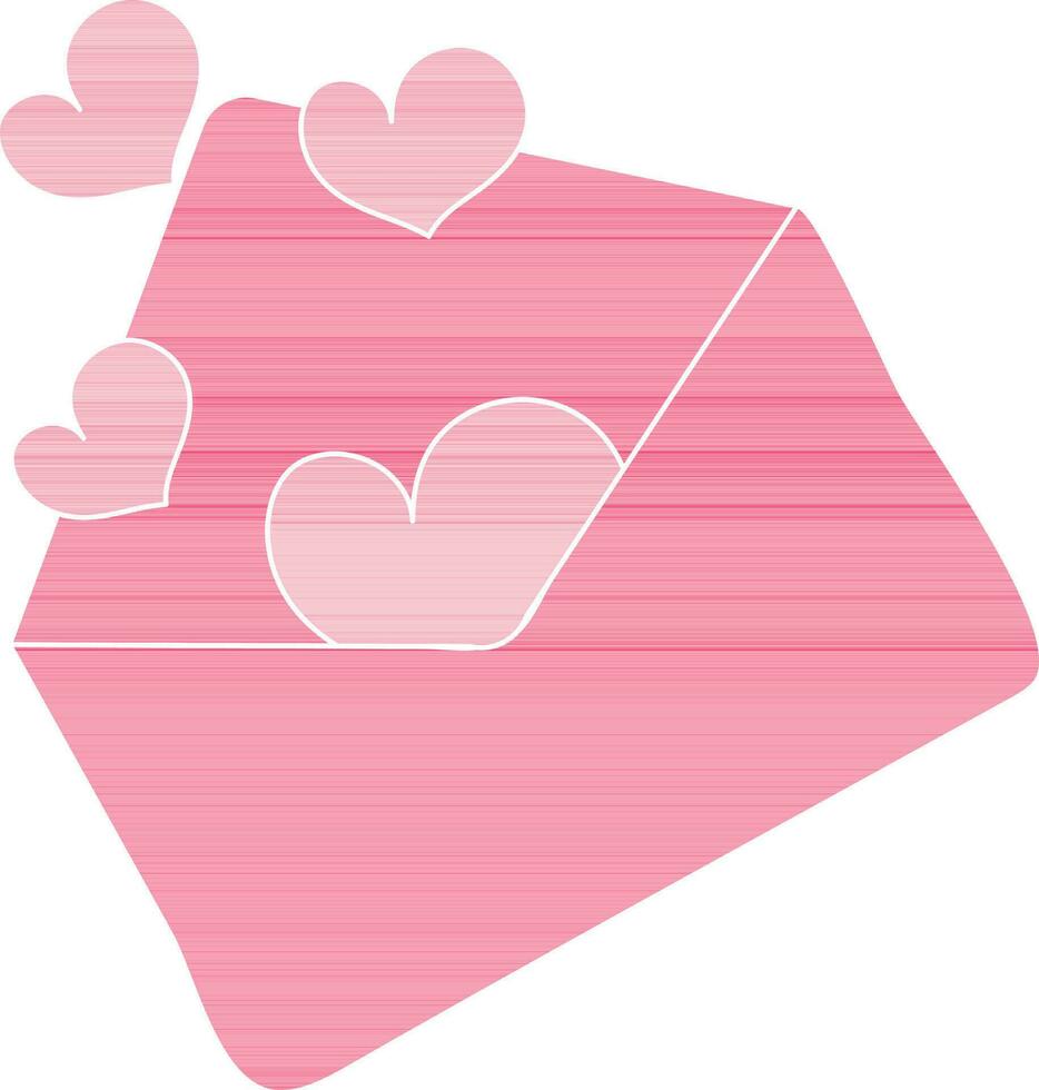 Envelope In Heart Icon In Flat Style. vector