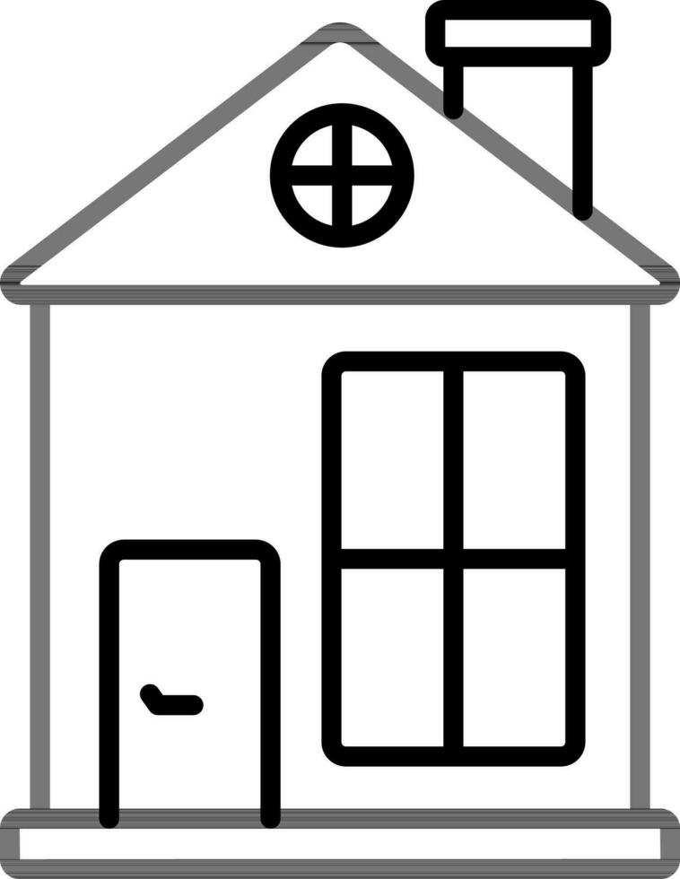 Home icon in thin line art. vector