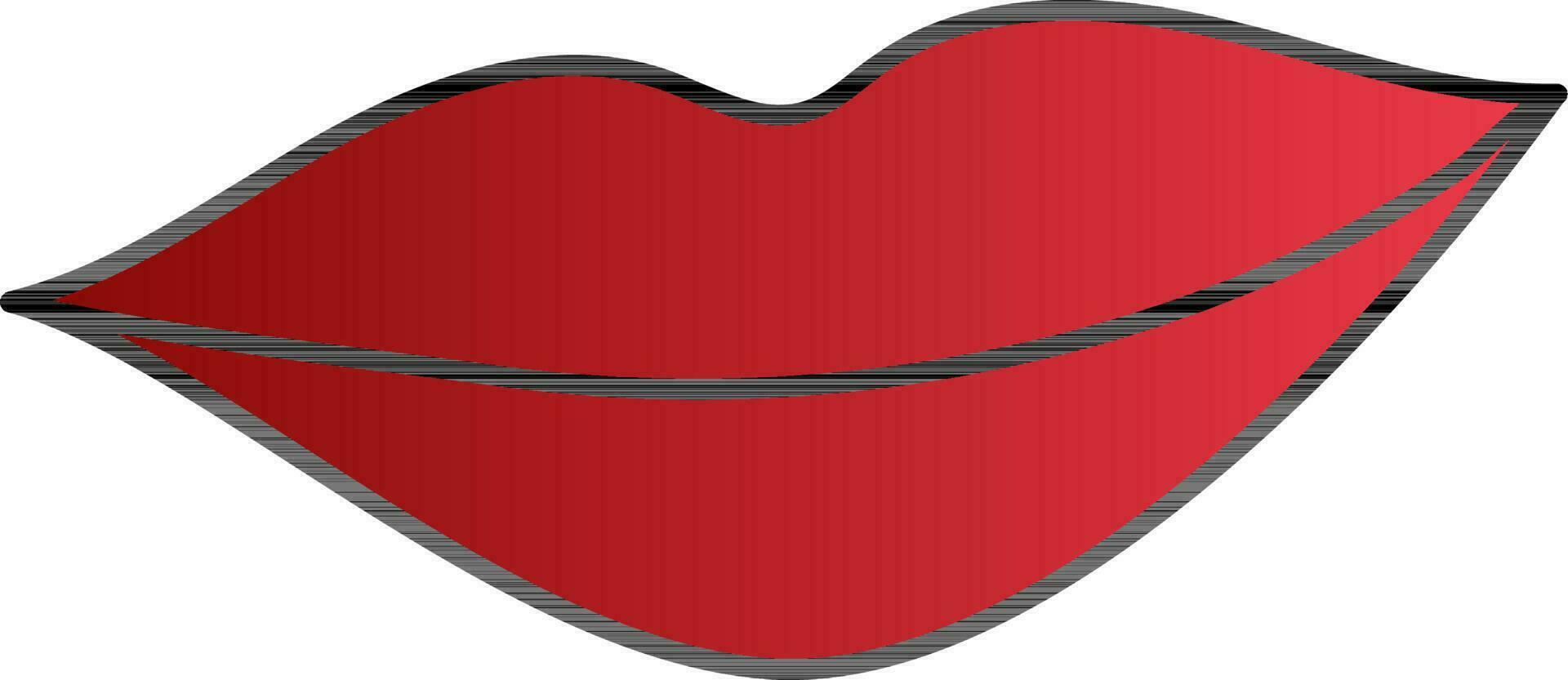 Illustration of Lips Icon In Red Color. vector