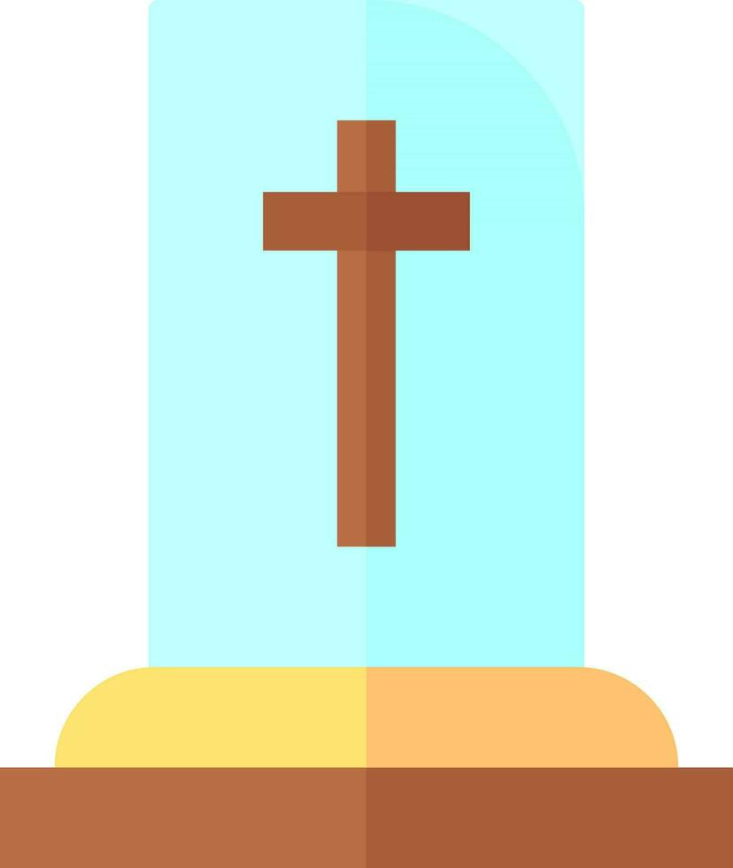 Colorful Graveyard Icon In Flat Style. vector