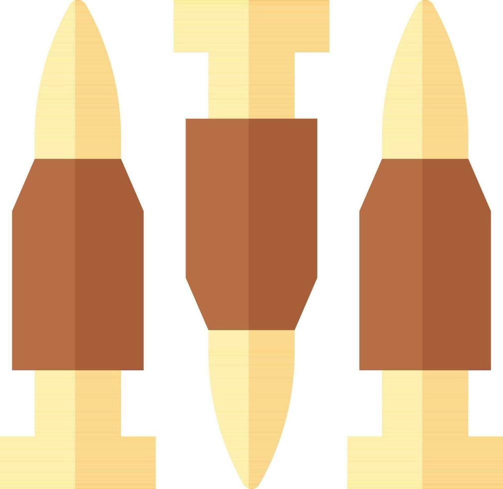 marrón y amarillo color balas icono en plano estilo. vector