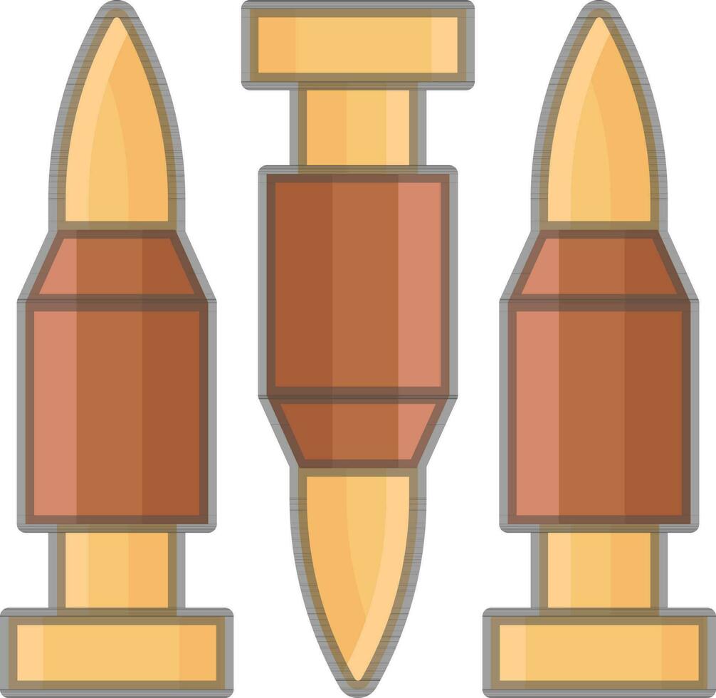 Brown And Yellow Color Bullets Icon In Flat Style. vector