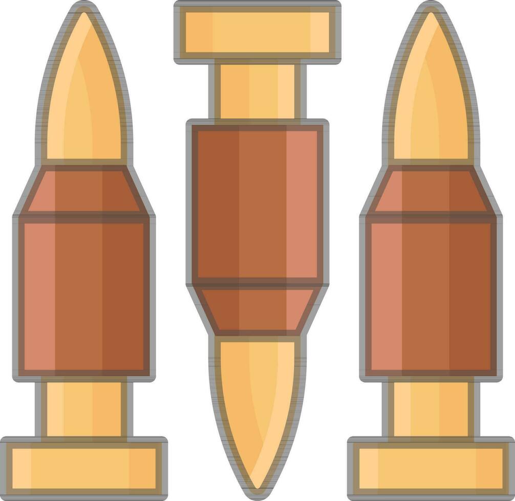 Brown And Yellow Color Bullets Icon In Flat Style. vector