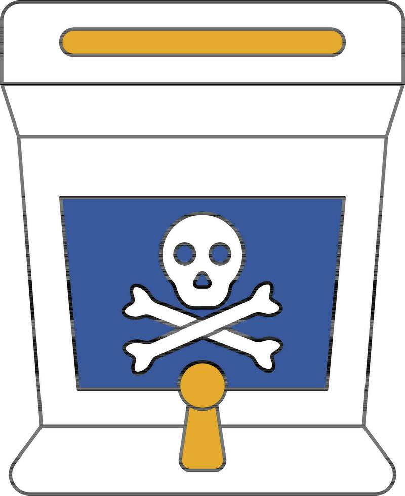 Skeleton in arcade game machine flat icon. vector
