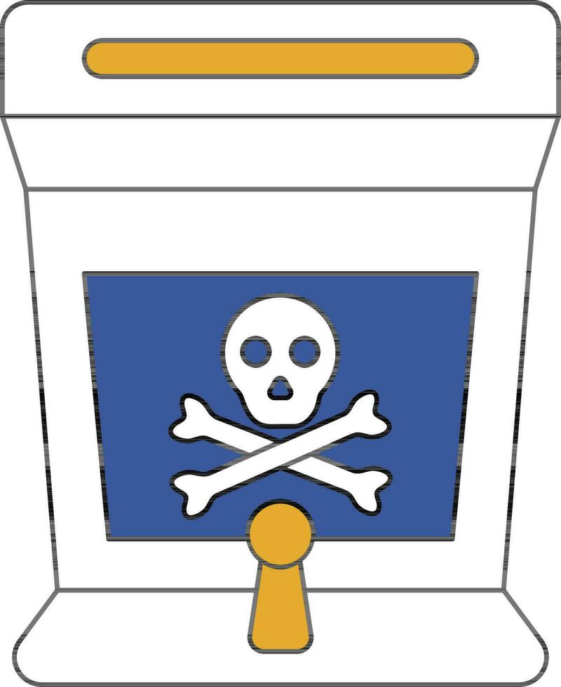 Skeleton in arcade game machine flat icon. vector