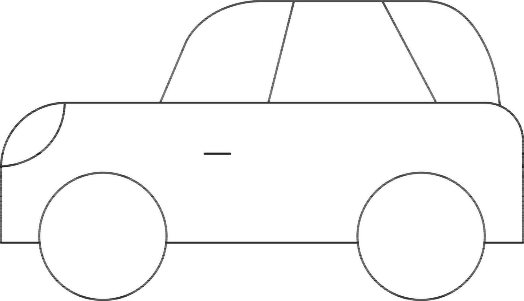 Thin Line Art Car Icon in Flat Style. vector