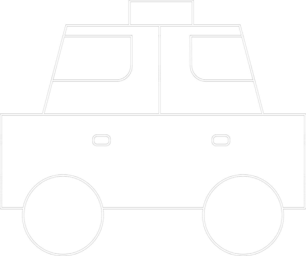 Thin Line Art Taxi Icon in Flat Style. vector