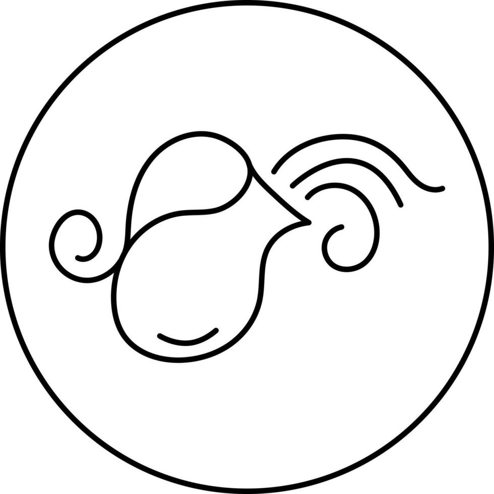 Aquarius Zodiac Sign in Black Line Art. vector