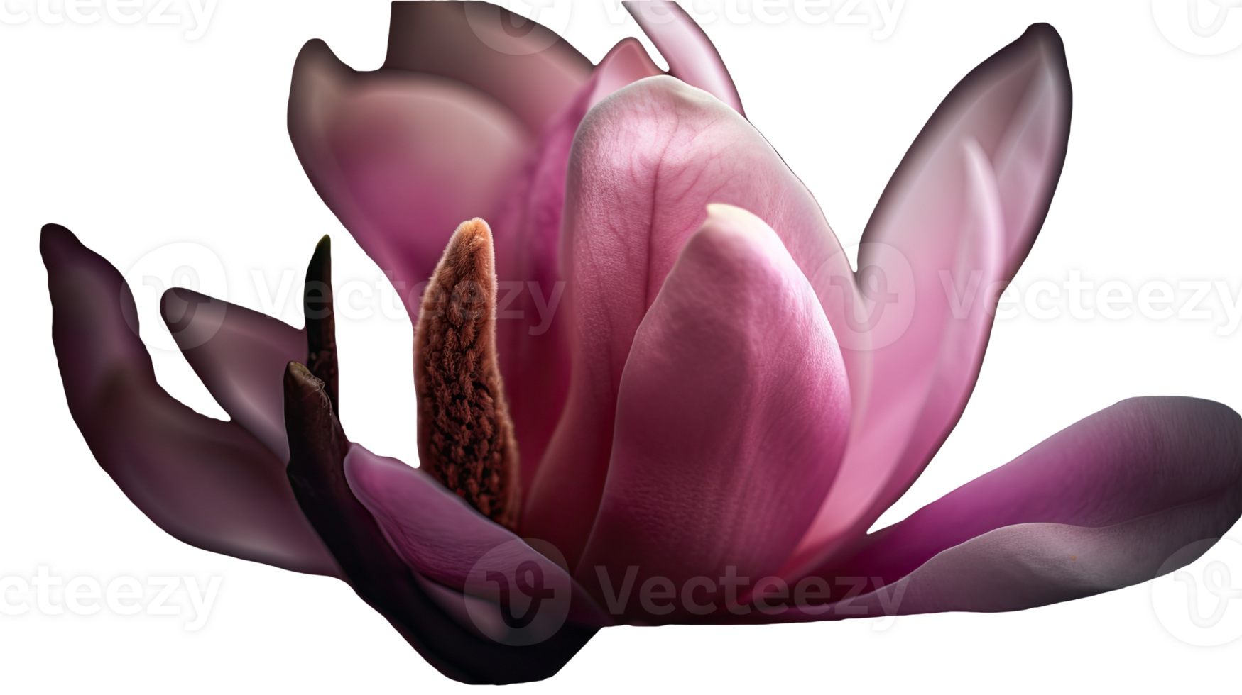 Amazing Photo of Pink Fresh Magnolia Flower on Transparent Background, . png