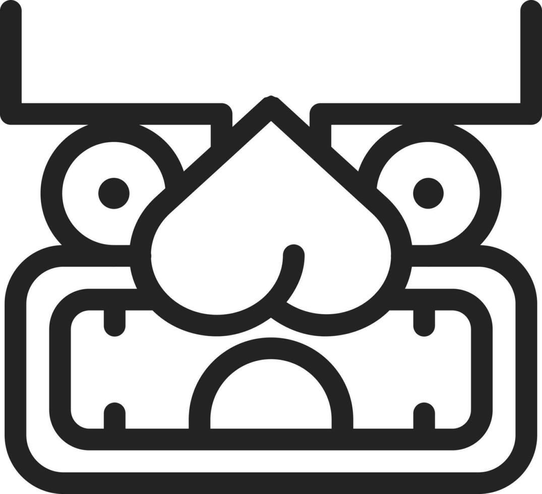 Isolated Dragon Icon in Black Line Art. vector