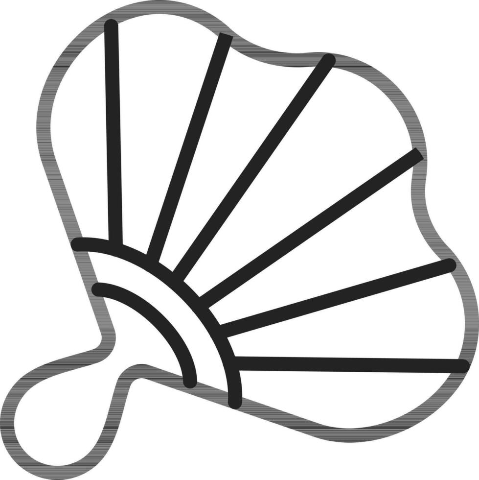 Isolated Folding Fan Icon in Line Art. vector