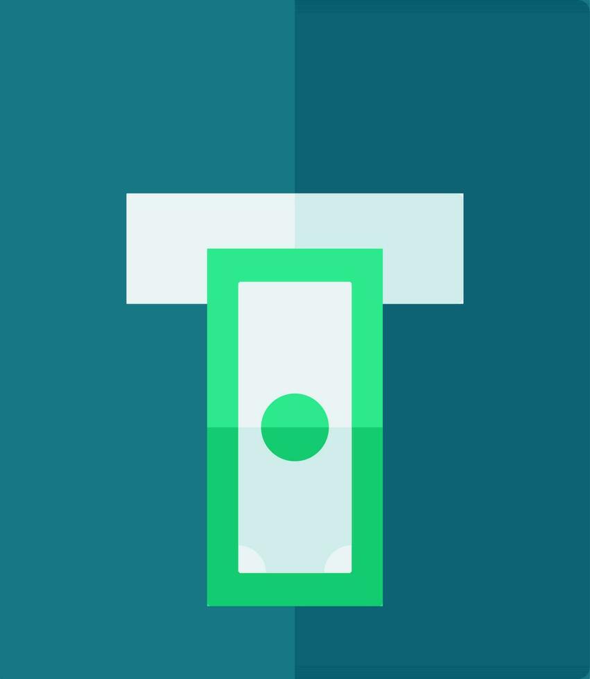 Cash Withdrawal Icon In Flat Style. vector