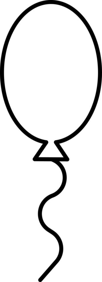 Black Line Art Illustration Of Balloon Icon. vector