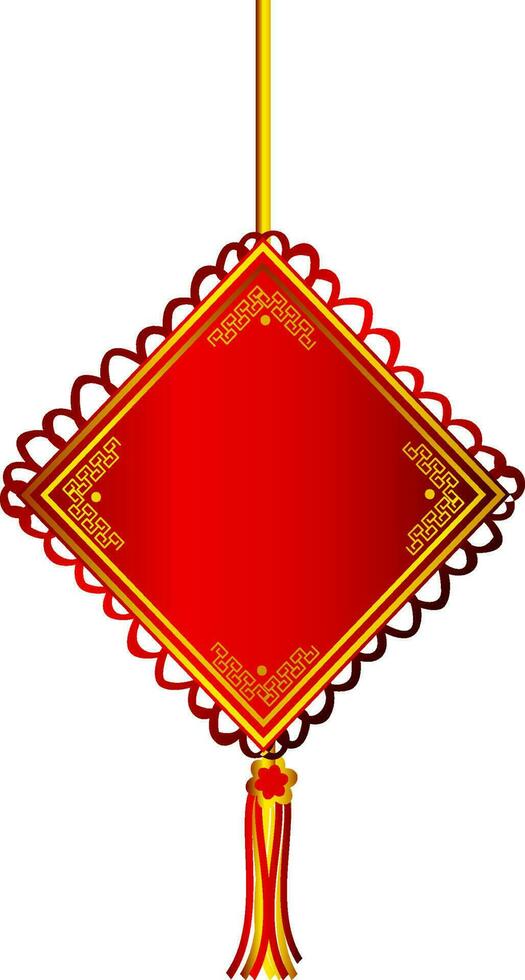 Red and gloden hanging Kandil. vector