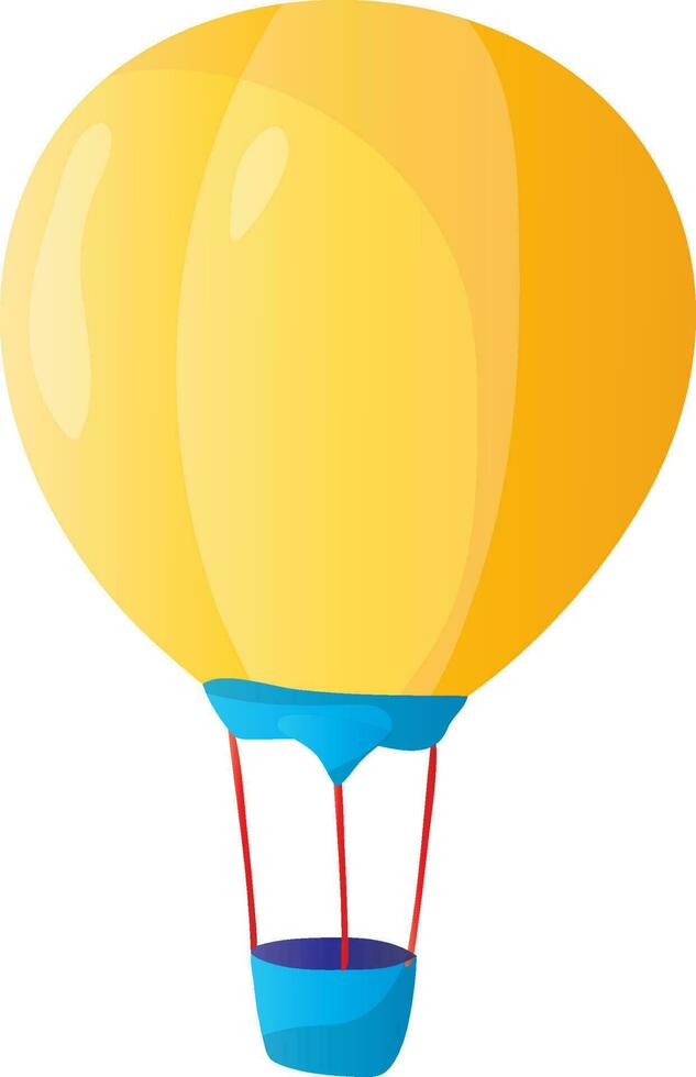 Hot air balloon illustration in yellow and blue color. vector