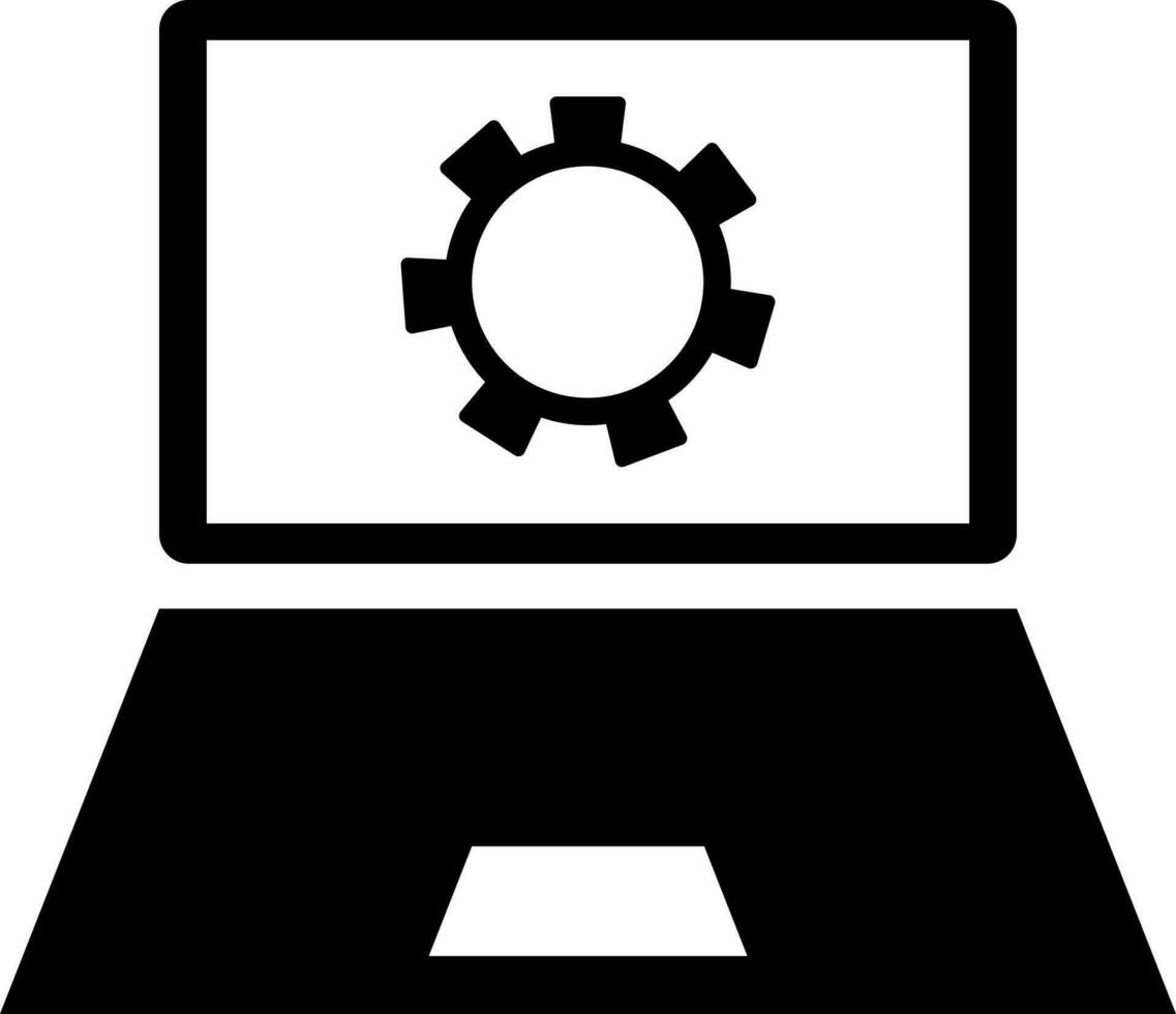 Illustration of laptop setting icon. vector