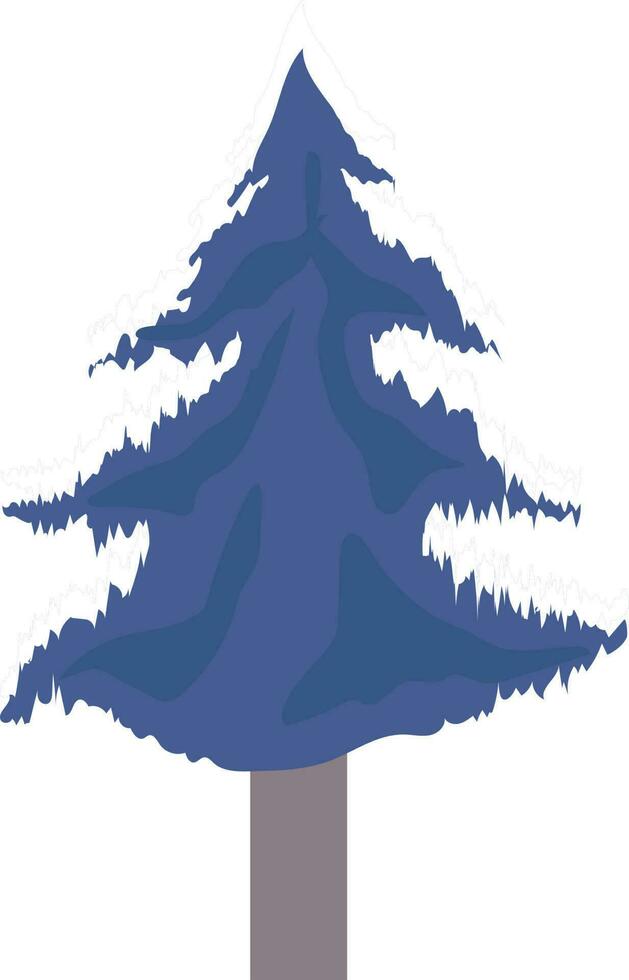 Isolated xmas tree in blue color. vector