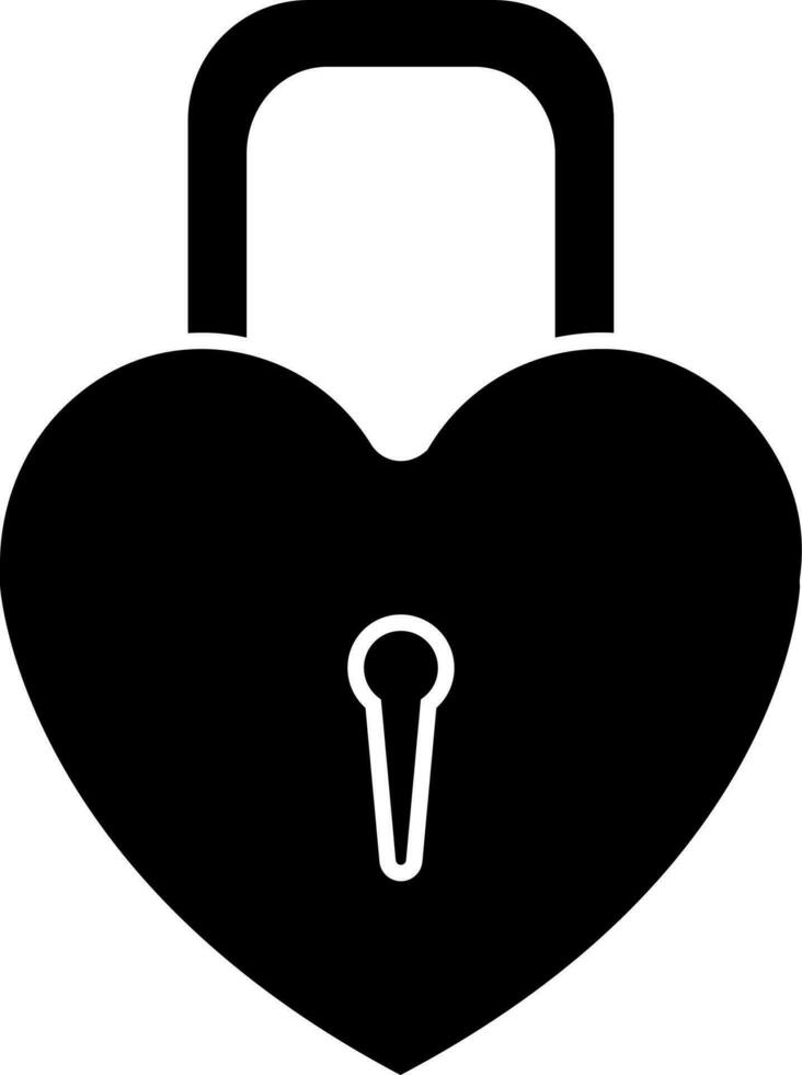 Vector illustration of heart shape lock.