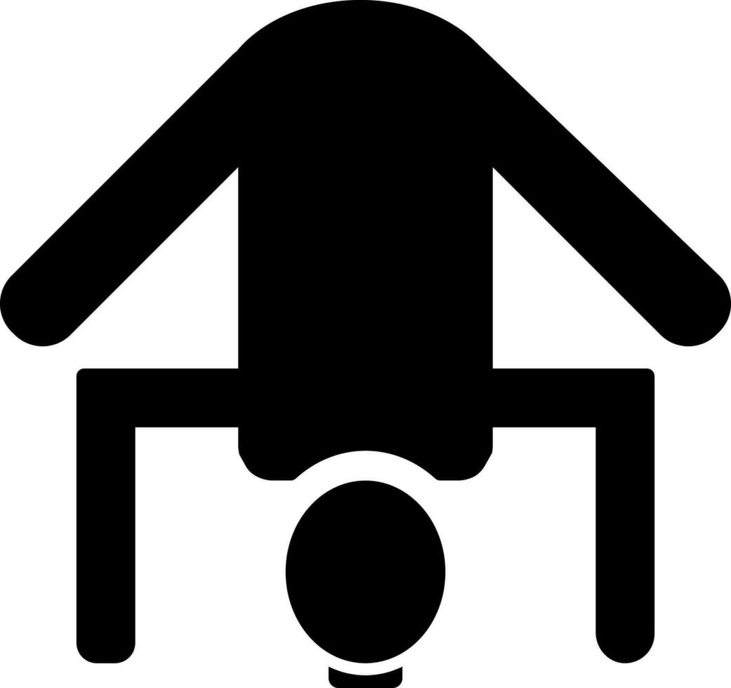 negro y blanco icono de handstands posición. vector