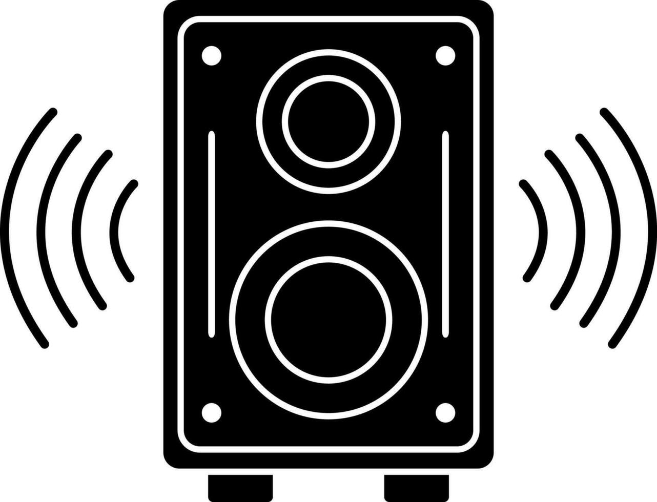 Black and White speaker icon in flat style. vector