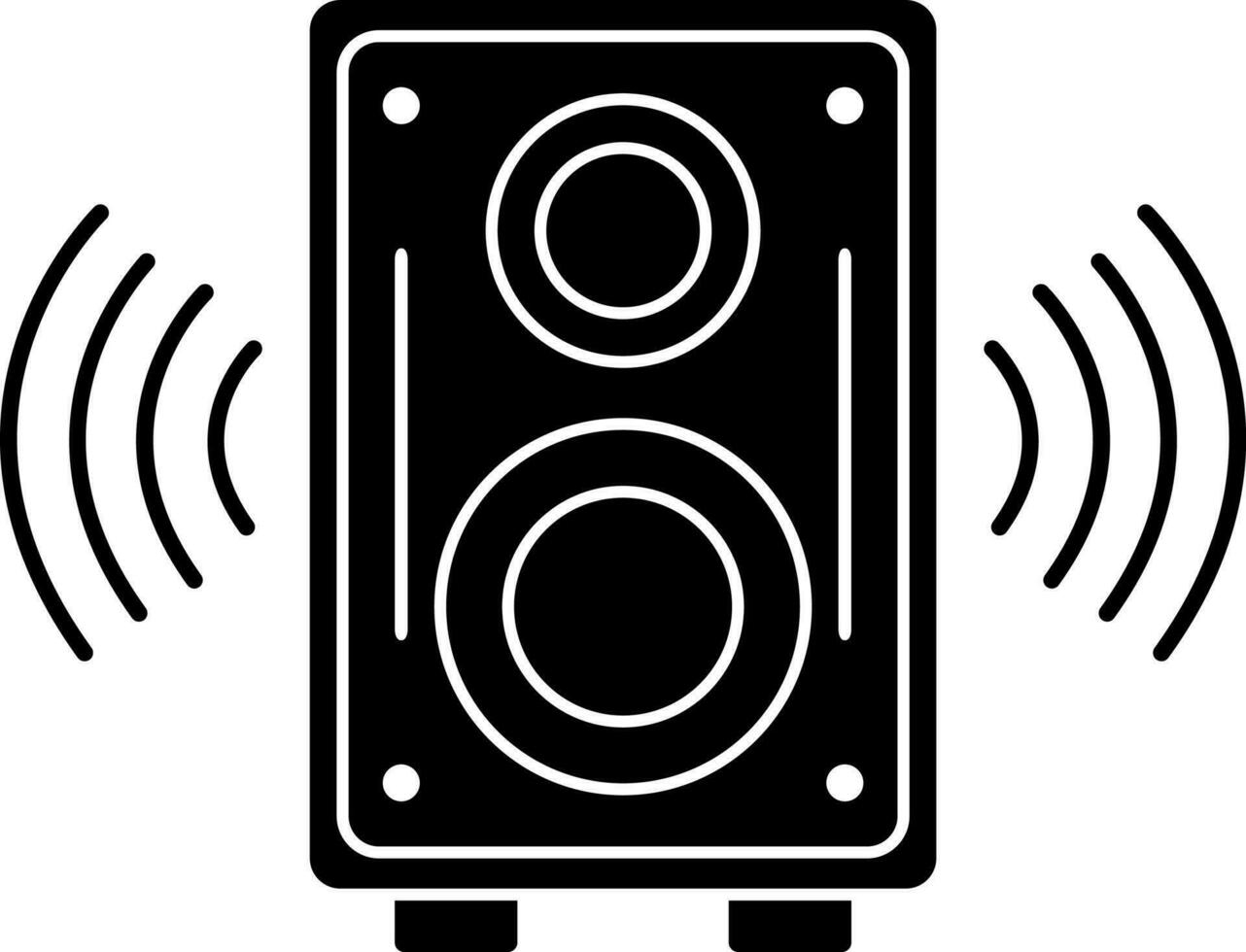 negro y blanco altavoz icono en plano estilo. vector