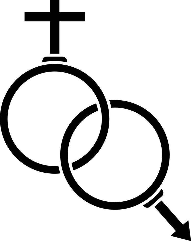 Vector illustration of heterosexual sign.