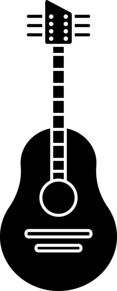 Flat style guitar icon in Black and White color. vector