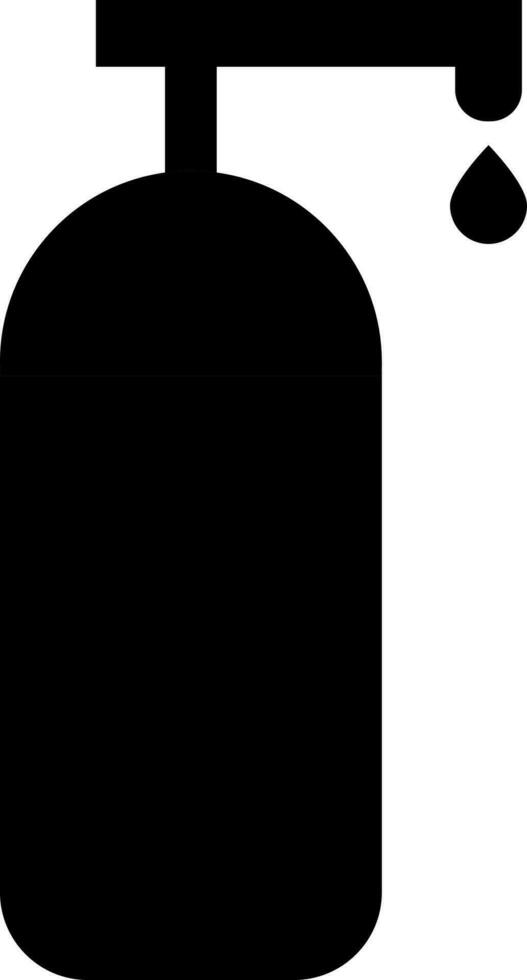 Liquid soap icon in black color. vector