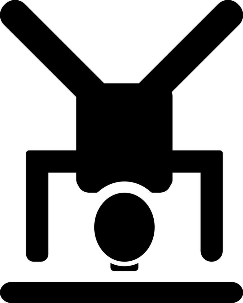 Handstands position icon in Black and White color. vector