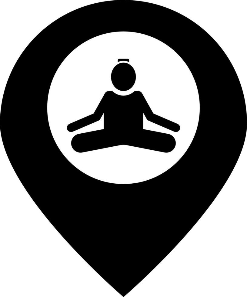 Illustration of meditation center location icon. vector