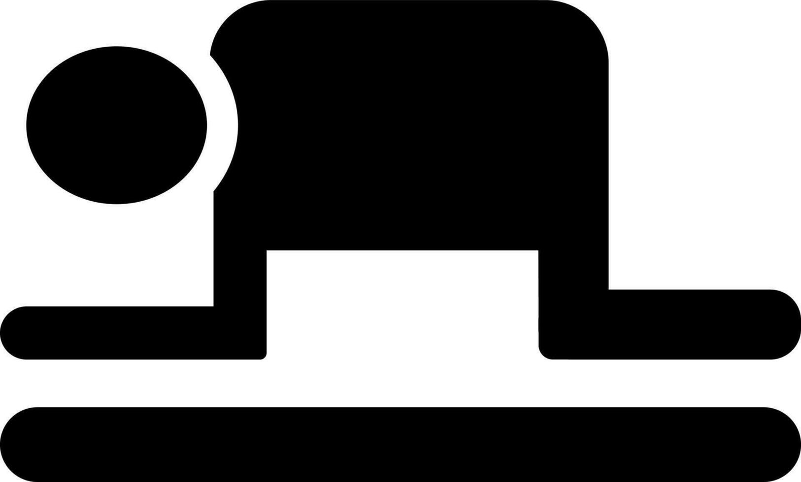 Man performing yoga, glyph icon in Black and White color. vector