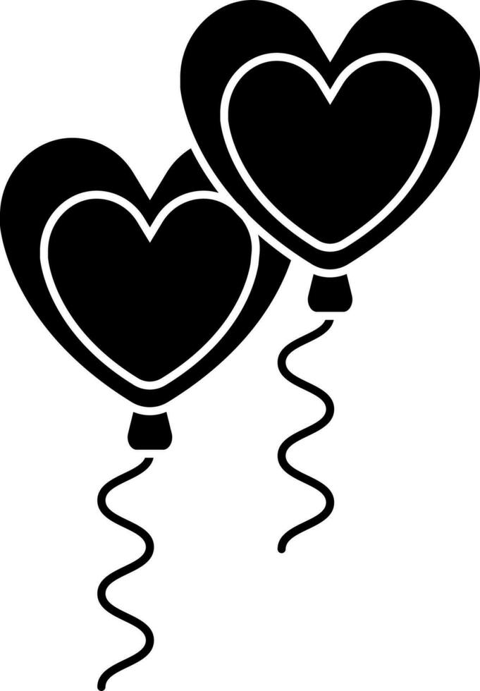 plano estilo corazón globos icono. vector