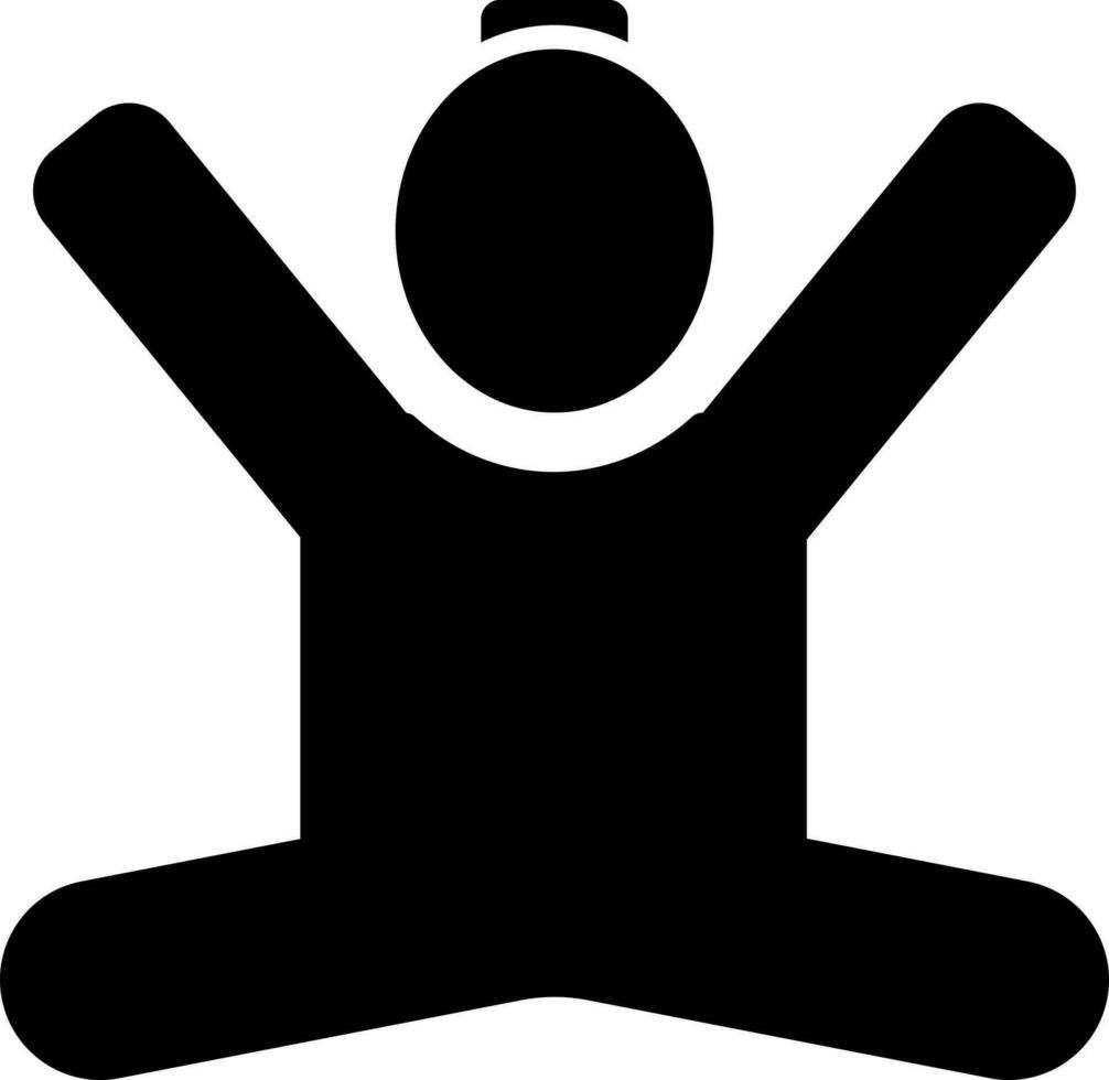 Meditation or yoga glyph sign or symbol. vector