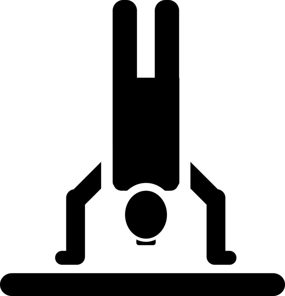 Illustration of man handstands position icon. vector