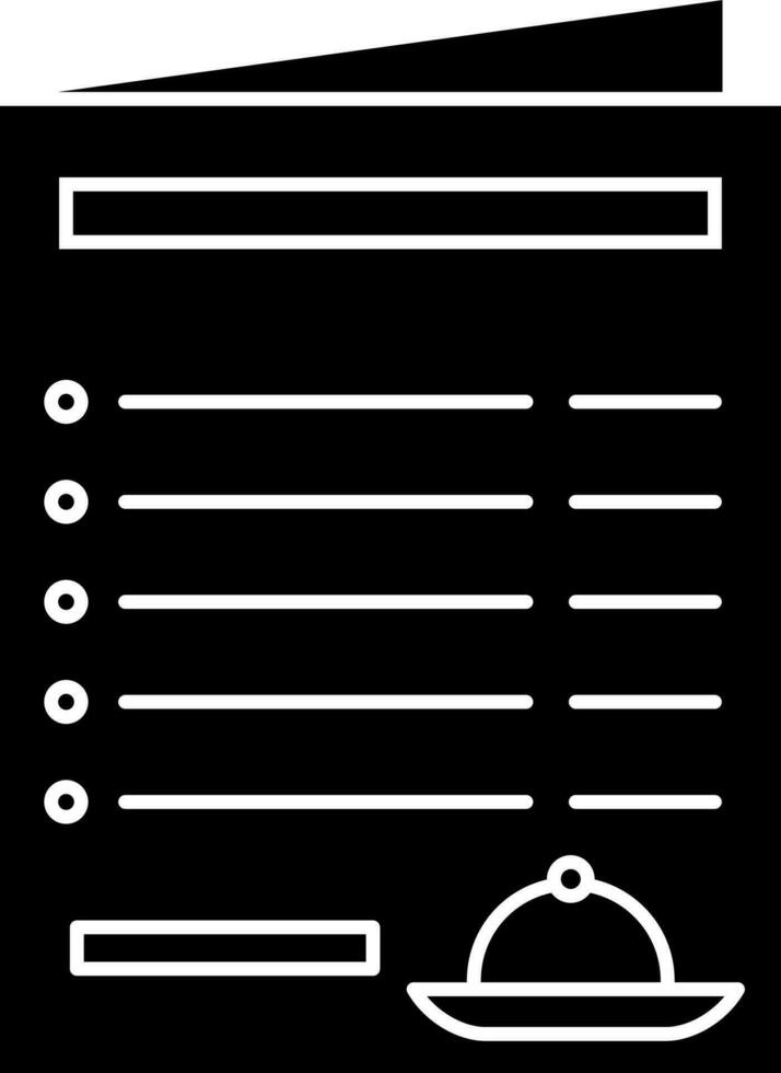 Black and White menu card icon in flat style. vector