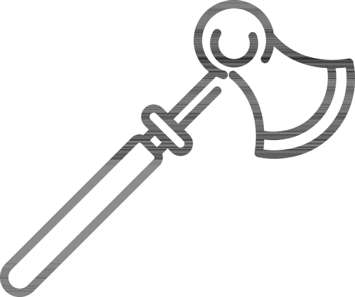 Black Outline Axe Icon on White Background. vector