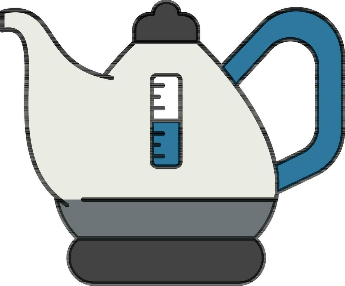 Electric Teapot Icon in Gray and Blue Color. vector
