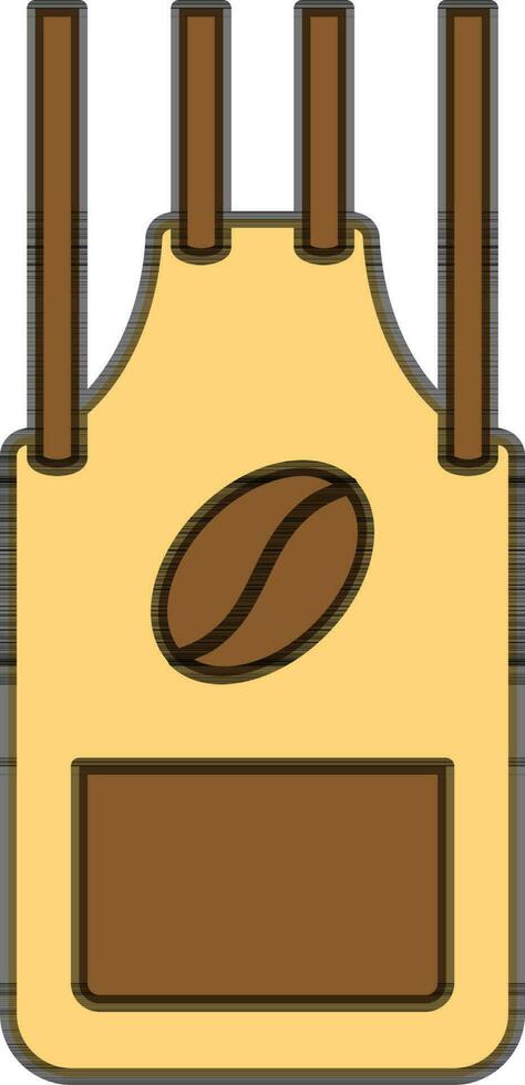 Illustration of Apron Icon in Yellow and Brown Color. vector
