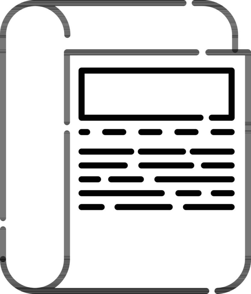 Newspaper Icon In Black Outline. vector