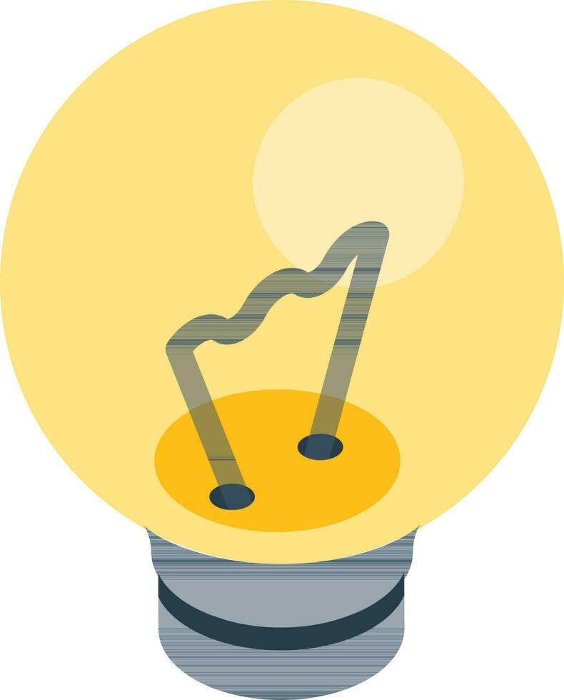 3D Isometric Light Bulb Icon in Yellow and Blue Color. vector