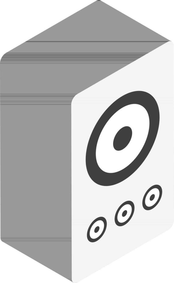 3d gris altavoz icono en blanco antecedentes. vector