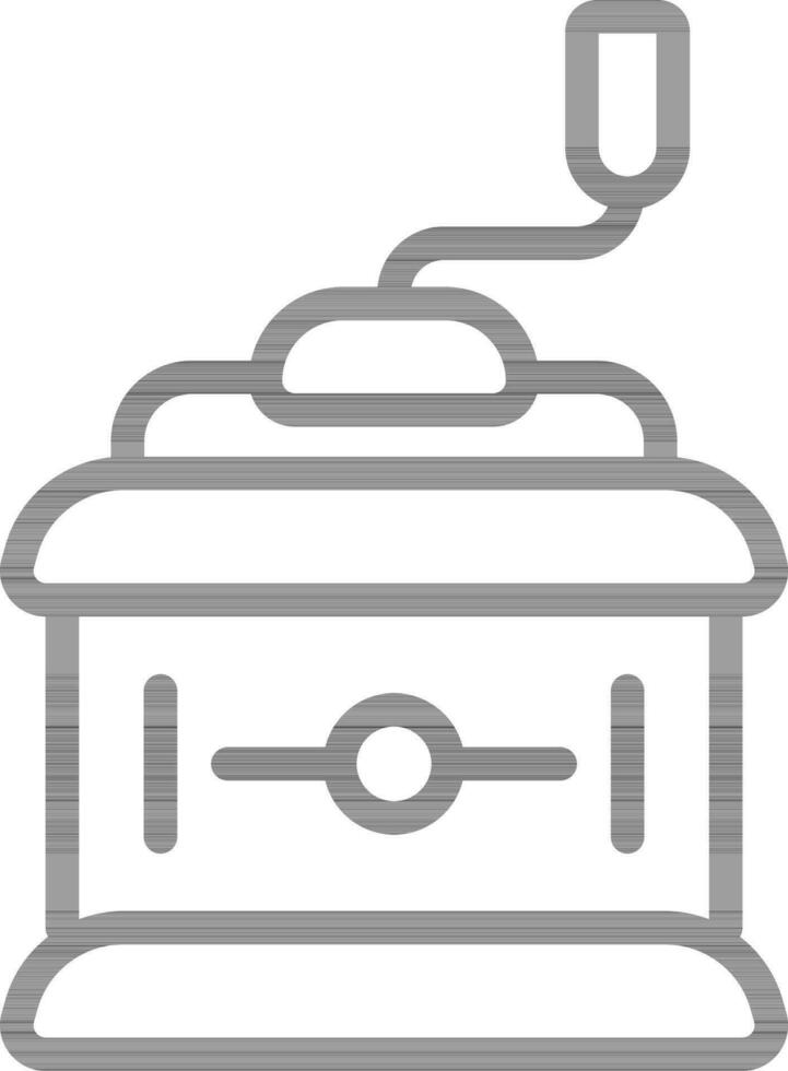 Coffee Grinder Icon in Black Outline. vector