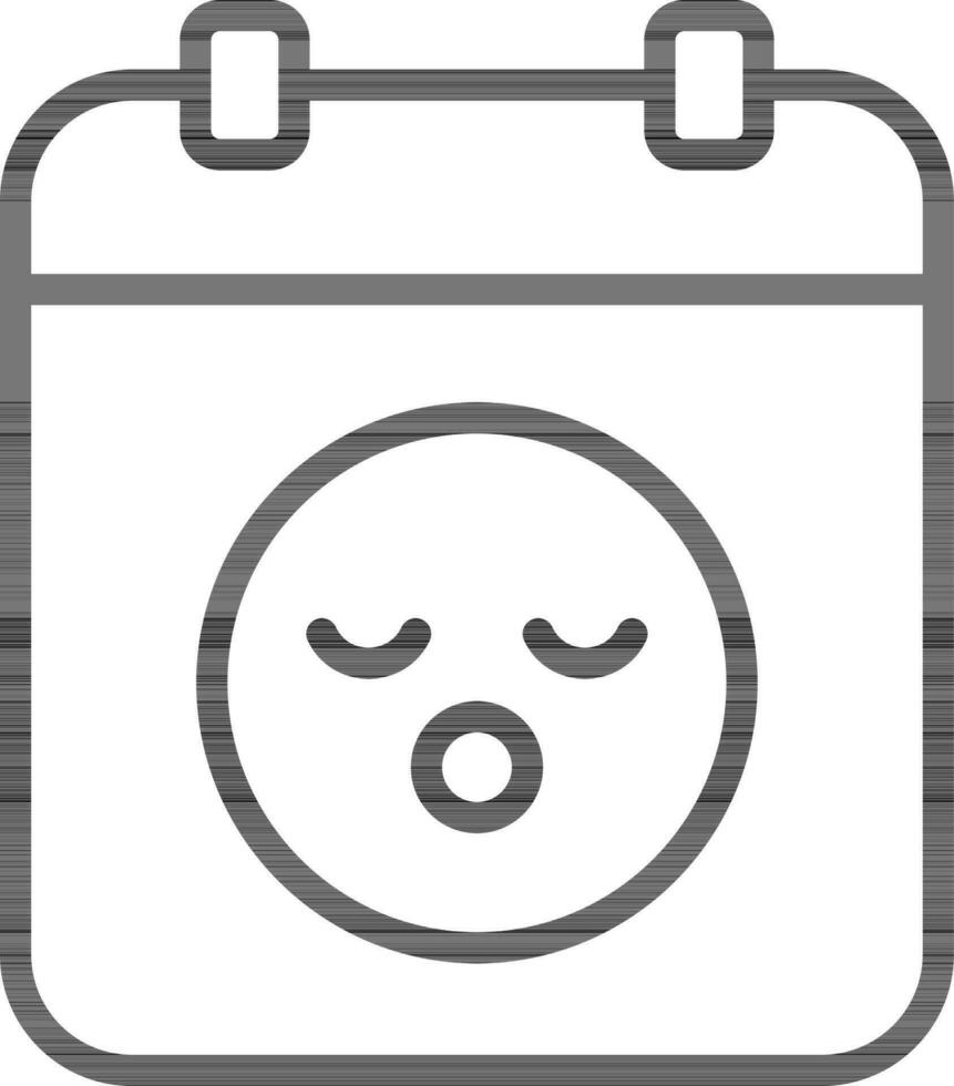 Illustration of Baby on Calendar Icon in Line Art. vector