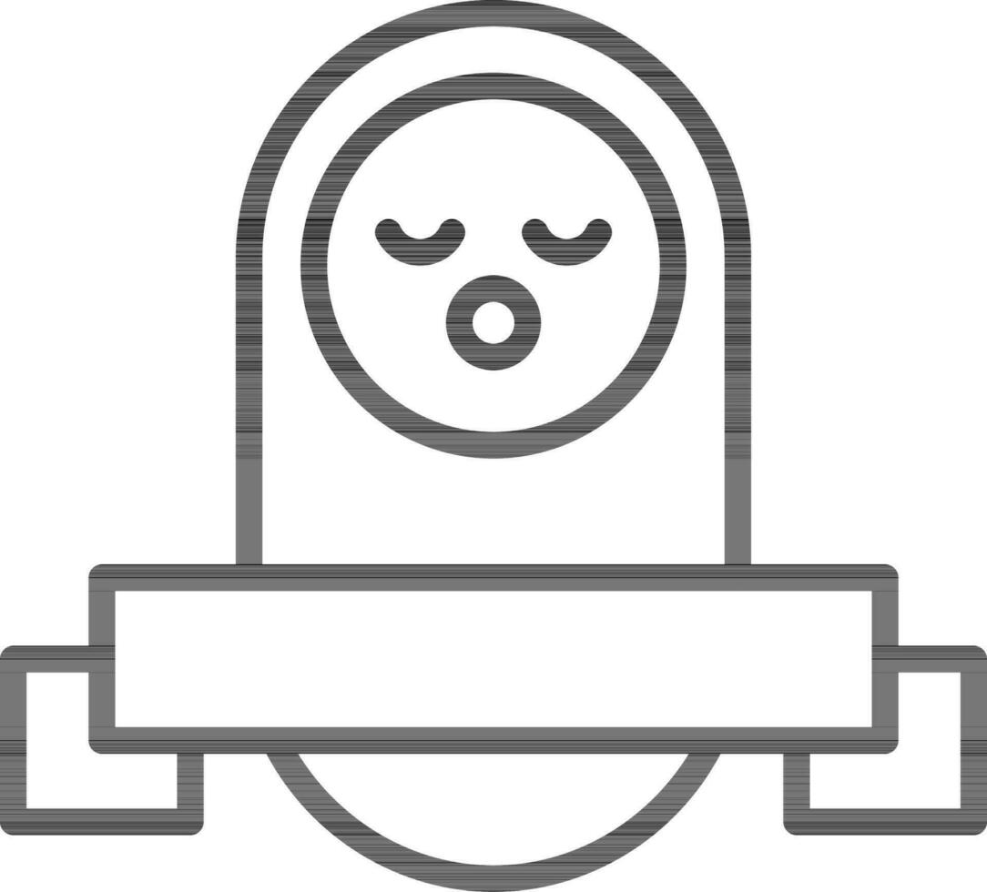 Thin Line Art Baby Label Icon in Flat Style. vector