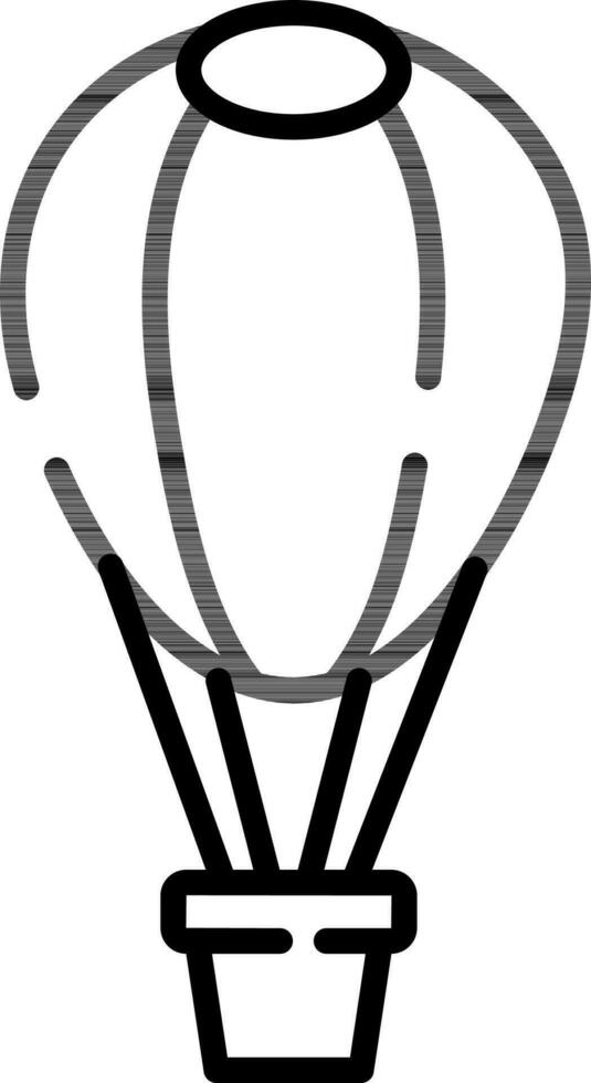 Hot Air Balloon Icon or Symbol in Black Outline. vector