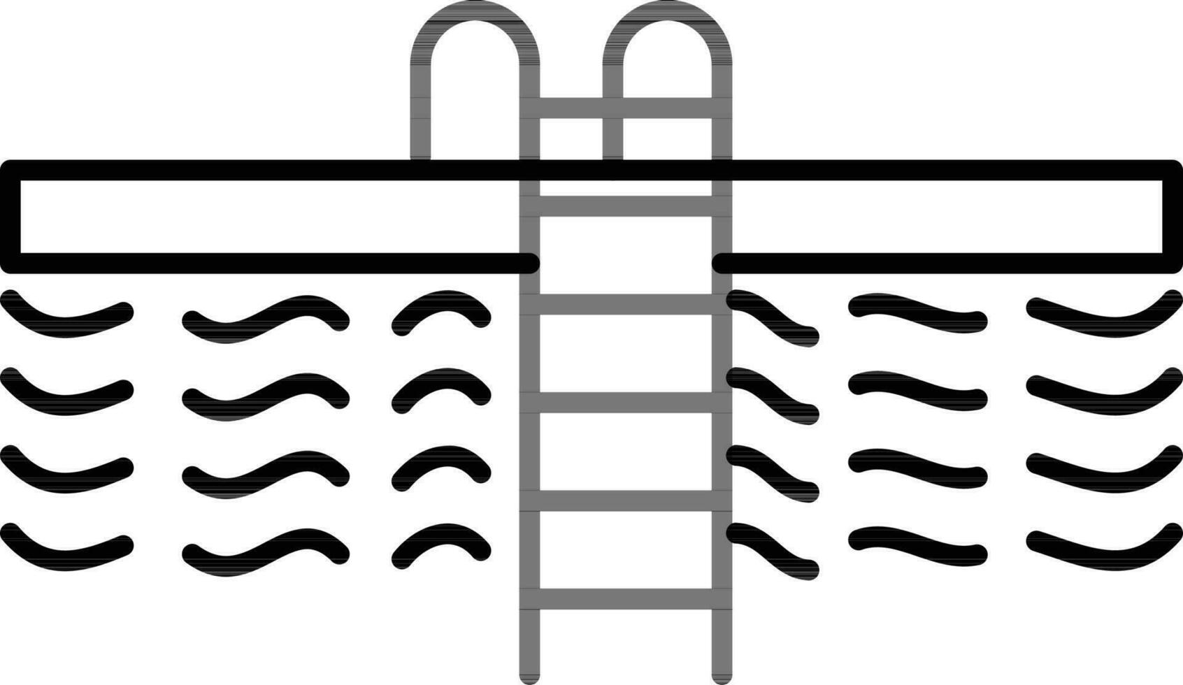 Swimming Pool Icon In Thin Line Art. vector