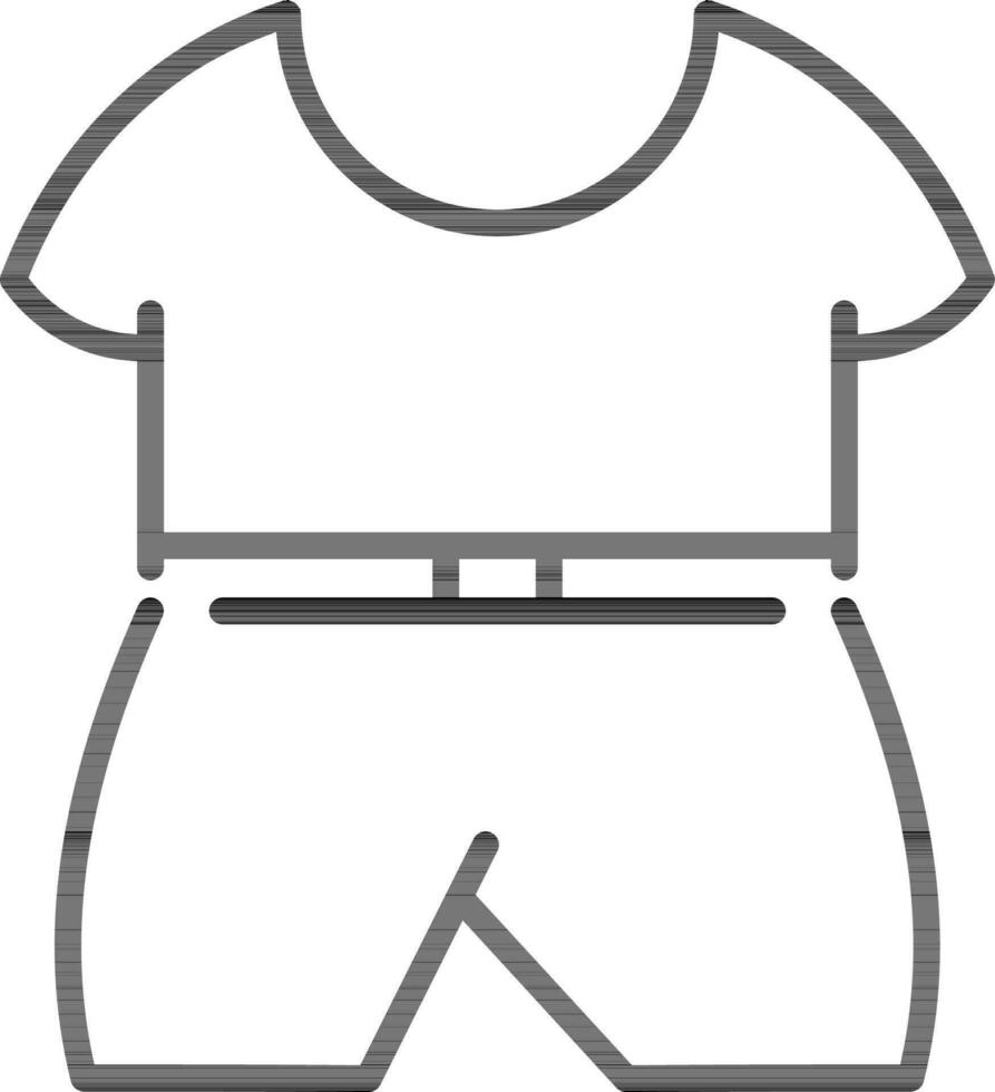 bebé pantalón con camisa icono en negro describir. vector