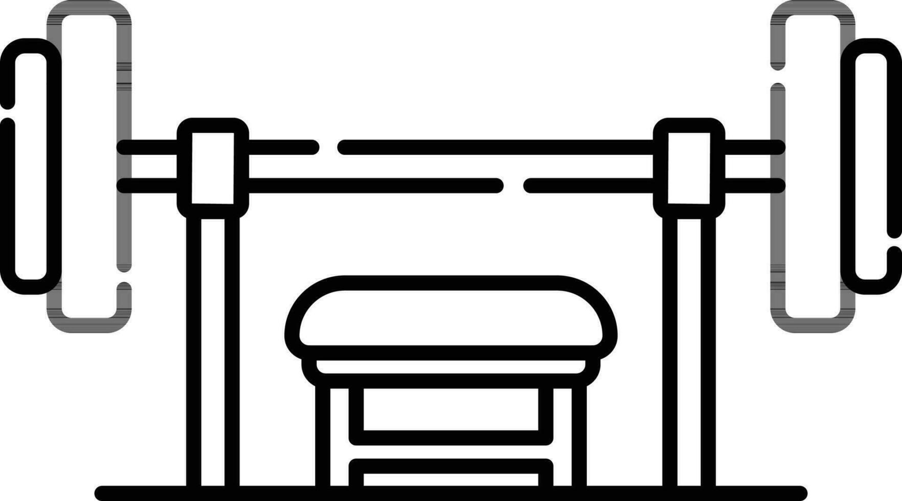 Bench Press Icon In Black Outline. vector