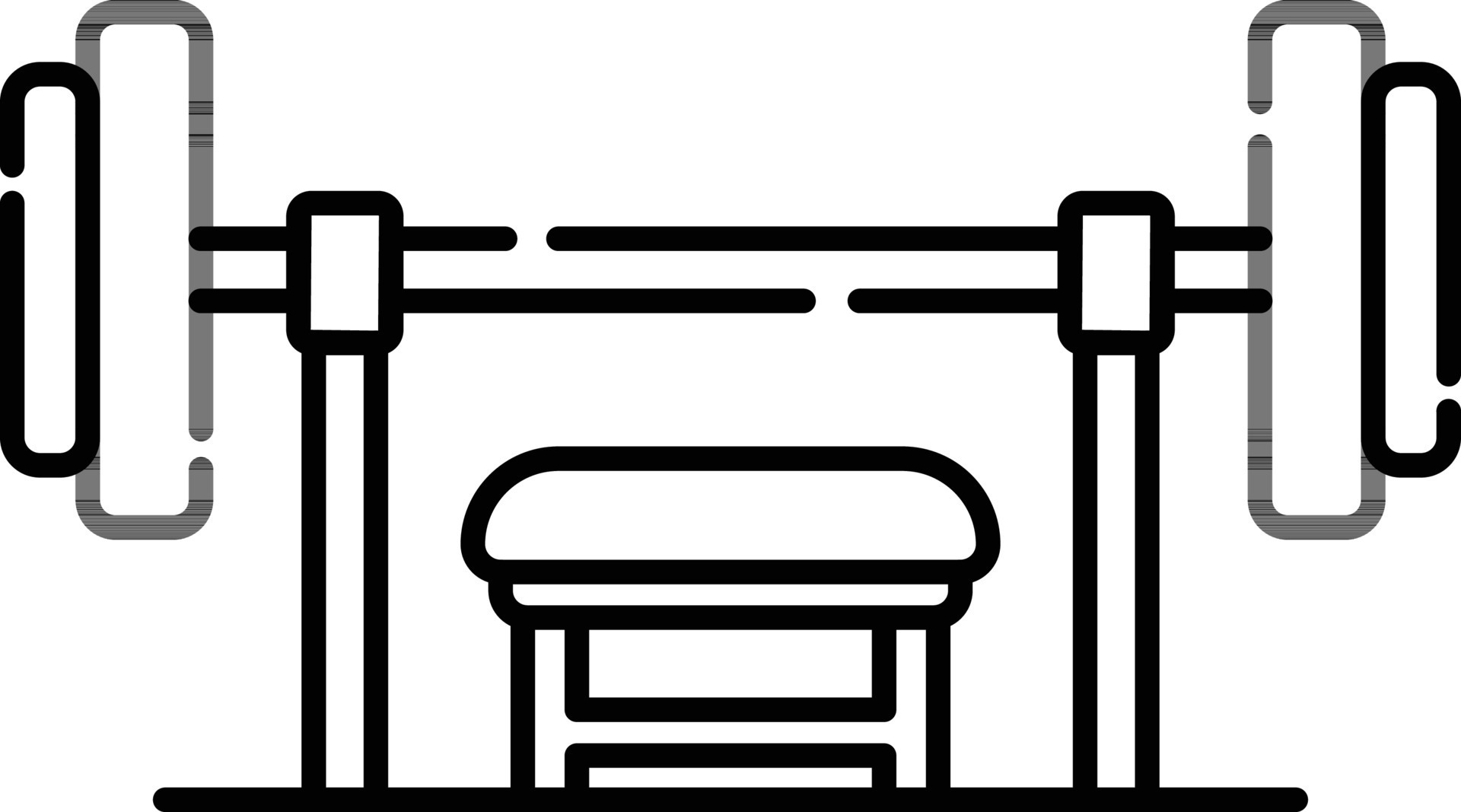Bench Press Icon In Black Outline. 24334794 Vector Art at Vecteezy